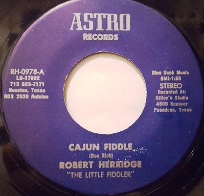Robert Herridge "The Little Fiddler" - Cajun Fiddle / Cotton Eyed Joe