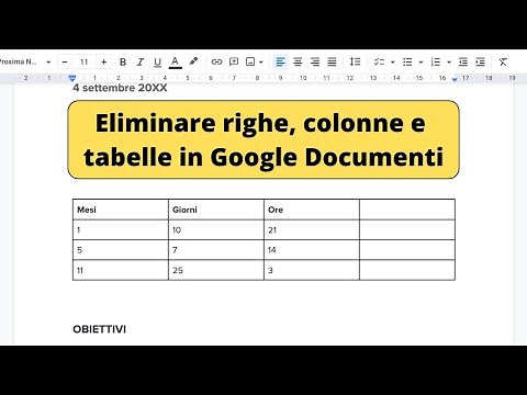 Eliminare colonne, righe e tabelle su Google Docs