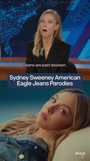 WatchMojo on Instagram: "My jeans are looking for a blue job 👖 #sydneysweeney #americaneagle #dojacat #thedailyshow #parody"