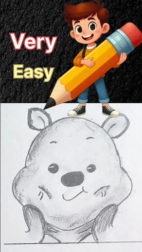 How to Draw Cute Winnie the Pooh ✍️ #drawing #art #shorts #trending