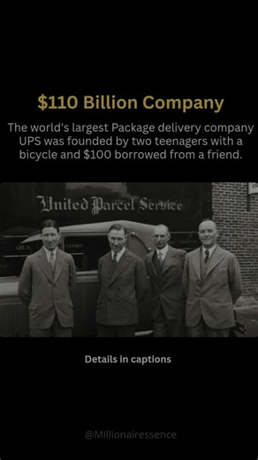 UPS is one of the world’s largest logistics and parcel delivery companies, valued at over $110 billion today. However, the UPS success story began humbly in 1907, when teenagers James E. Casey and Claude Ryan founded the American Messenger Company in Seattle with just $100 borrowed capital and a bicycle. In its early days, the company specialized in local package and telegram delivery services. What distinguished UPS from competitors was James Casey’s unwavering focus on customer service, effici