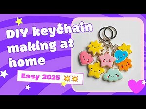 DIY making keychain with light clay at home | easy | DIY | Deep Arts