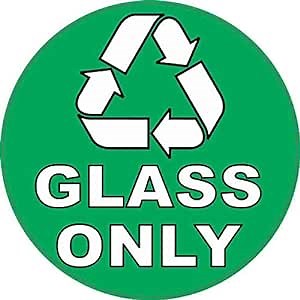 StickerTalk Glass Only Recycling Vinyl Sticker, 5 inches by 5 inches