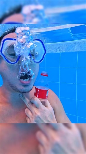 What happens if you drink cola and burp underwater