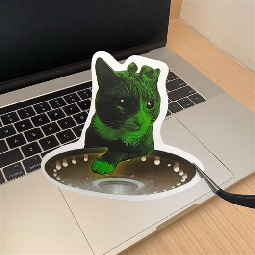 Funny Cat Sticker, Waterproof Vinyl Decal for Laptops, Water Bottles - Etsy