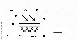 Skin with arrows. Dermatology, Effects on the skin, photoaging, ultraviolet radiation. Cosmetology concept. One line drawing animation. Motion design. Animated technology logo. Video 4K