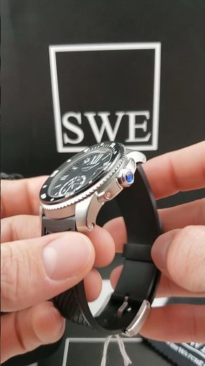 Cartier Calibre Diver Black Rubber Strap Steel Mens Watch W7100056 | SwissWatchExpo