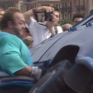14M views · 10K reactions | The cars didn't exactly...cooperate in the 1989 Car Turnover  | SBD World’s Strongest Man | Facebook