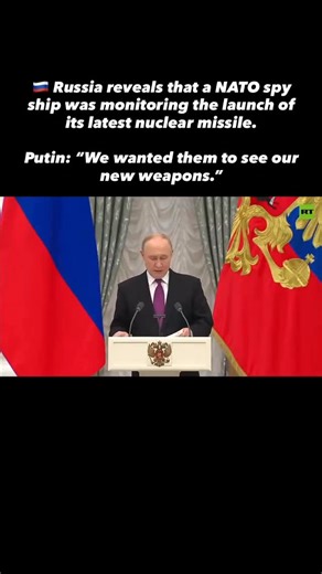 Alien Invasion on Instagram: "🇷🇺 Russia reveals that a NATO spy ship was monitoring the launch of its latest nuclear missile. Putin: “We wanted them to see our new weapons.” #share #truth #knowledge"