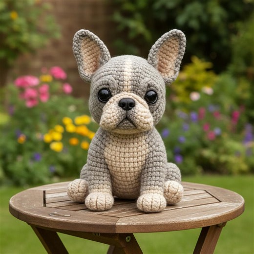 French Bulldog Amigurumi Crochet Pattern | Realistic Blue Gray Frenchie | Advanced Intermediate PDF - Etsy