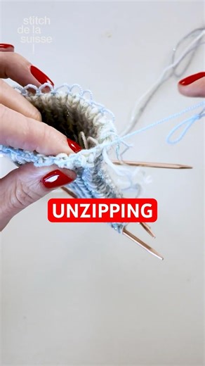 unzipping a tubular cast on is so satisfying #knitting