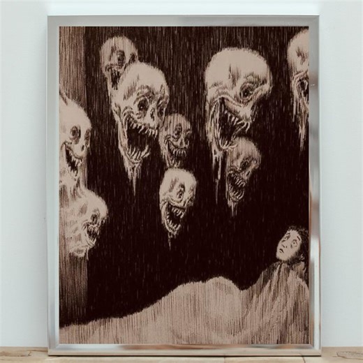 Gothic Horror Art Print, Creepy Nightmare Illustration, Macabre Decor - Etsy