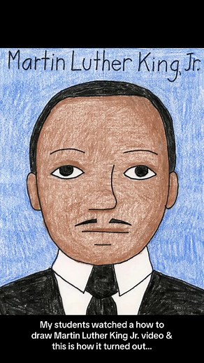 Had my third grade students watch a how to draw Martin Luther King Jr. video & this is how it turned out! #students #teacher #art #funny