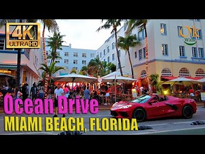 4K Night WALK Ocean Drive MIAMI Beach Florida USA - Summer 2022