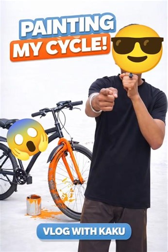 PAINTING MY CYCLE 😱 || “OLD CYCLE → BLACK MONSTER 🚲🔥 FULL TRANSFORMATION | Vlog With Kaku”