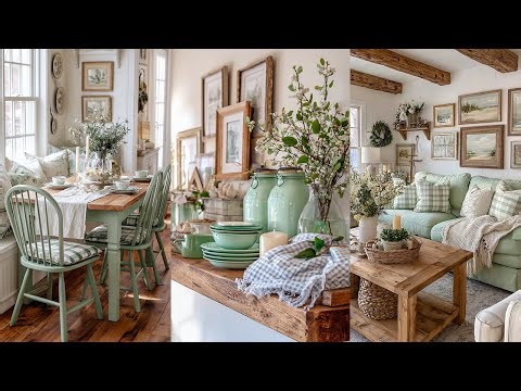 Rustic MINT GREEN Winter Decor 2026 | Cozy Vintage Farmhouse Cottagecore Style