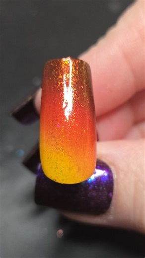 Candice on Instagram: "Firey Fall Gradient Tutorial 🔥🍁🍂 For this one I started with a base of Jokes On You. Then I did an angled sponge gradient of Instant Mood Booster, Delicacy In Scardina, Laying Bricks, Buttoned Brown. This one needed 3 passes to blend it to my liking. Once dry I did a coat of Scorched Earth & Solar Unicorn Skin. Finish it up with a layer of top coat. Polishes used in video: @crackedpolish Jokes On You Instant Mood Booster Delicacy In Scardina Laying Bricks Buttoned Brown