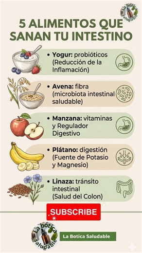¿Tu intestino sufre? Prueba estos 5 alimentos 🍎