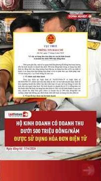 Hộ kinh doanh có doanh thu dưới 500 triệu đồng/năm được sử dụng hóa đơn điện tử | Luật Việt Nam