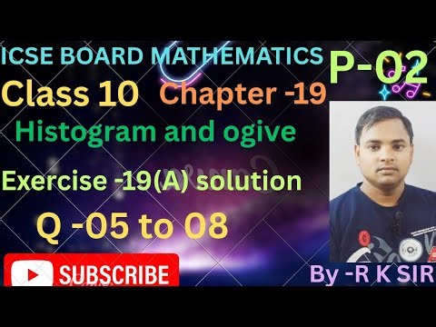 Icse board maths class 10 | chapter 19 histogram and ogive | exercise 19(A) solution | op malhotra