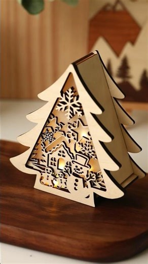 Laser Cutting a Christmas Tree Lamp with NEJE Laser Cutting Machine