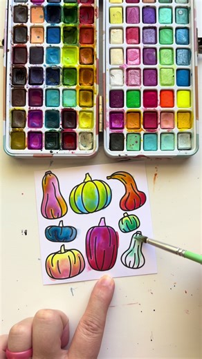 Coloring a card from my fall coloring stack today 🍂 coloring stacks available on my website colorfulmeghan.com #coloring #watercolor #stressrelief #relaxing