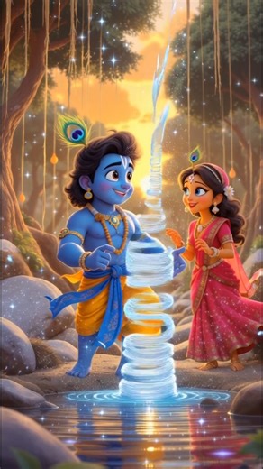 “Radha Kund Story Explained | 3D Cartoon Scenes, Radha Krishna Love Leela | Shyam Kund & Radha Kund”