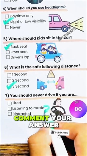 Can You Pass This Driving Safety Test? 🚗🛑 | 7 Questions #Short ZentroQuiz