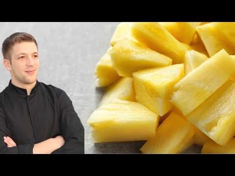 How to cut a PINEAPPLE easily (without hurting yourself)