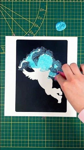 A Beautiful Angel Made With Blue Beads And A Stencil 💙