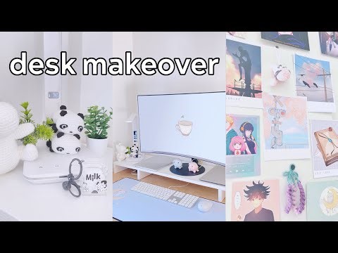 Aesthetic Desk Makeover | Anime Wall, Minimalistic, Pinterest Inspired ✿
