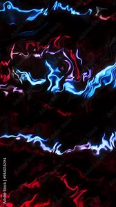 Red and blue lights. Motion. Blue lights in 3d animation that shine.