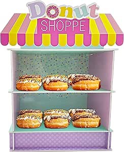 2 Tier Donut Stand for Donut Birthday Party Supplies & Decorations, Cupcake Stand Dessert Table Centerpiece Decor by 4E's Novelty
