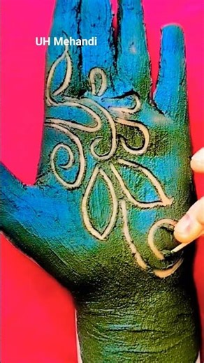 Unique easiest simple mehandi trick|| front hand simple mehandi #youtubeshorts #trending