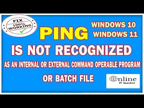 ping is not recognized as an internal or external command operable program or batch file in Windows
