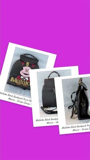 Mafalda Black Backpack Purse Handmade in Mexico – Unique Design