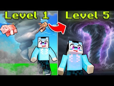 LEVEL 1 vs LEVEL 5 Minecraft TORNADO Challenge!