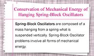 Conservation of Mechanical Energy for Hanging Spring-Block Oscillators - Overview ( Video ) | Physics