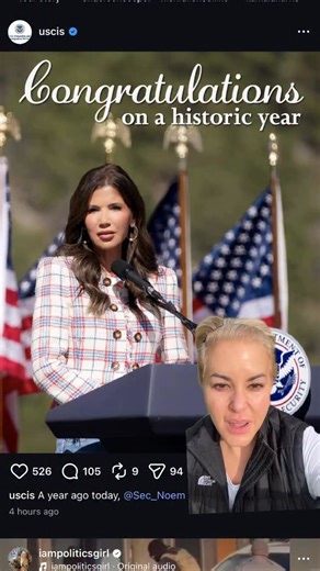 👏🎉 Congratulations on a “historic year” 🎉👏 Porque leer el ambiente claramente no está en el job description. Un día antes matan a una persona. Al día siguiente: post bonito, sonrisa institucional y “felicitaciones a la Secretaria del DHS”. ✨📸 Prioridades ✨ Esto ya no es desconexión… es una comedia mal escrita, sin gracia y sin vergüenza. Y luego pretenden que nos traguemos la historia de que un trauma ICU nurse salió a una manifestación “para infligir el máximo dolor posible”. 😂🗑️ ¿Perdón