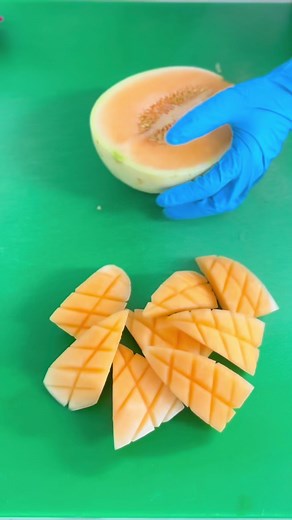 Slicing Perfect Mango Pieces in the Kitchen