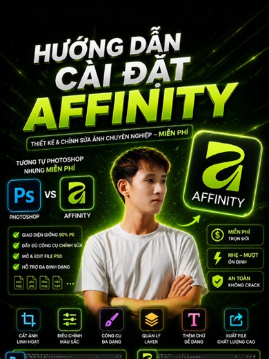 Hướng dẫn cài phần mềm Affinity chỉnh sửa ảnh giống Photoshop #tungmuvang #adobe #affinity #adobegiare