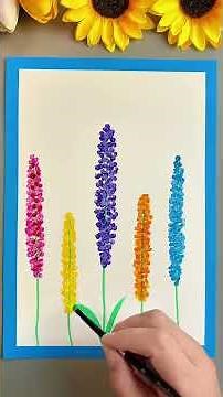 Spring-themed cotton swab painting with child