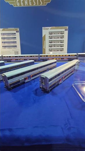Athearn HO Scale #Amtrak California and Pacific Surfliner car samples displayed at the Amherst show.