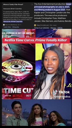 Will you be watching Time Cut? This was actually filmed before Totally Killer. #filmtok #fyp #timecut #netflix #netflixmovies #madisonbailey #totallykiller #primevideo #streaming #horror #horrortok #timetravel #slasher #foryoupage
