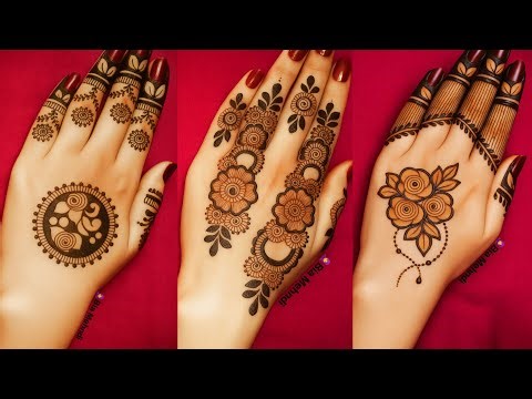 3 Beautiful mehndi designs | Back hand mehndi design | Simple Mehndi design | Mehandi design |Mehndi