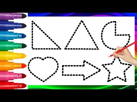 Shapes drawing for kids, Learn 2d shapes, colors for toddlers | Educational video, Educational Video