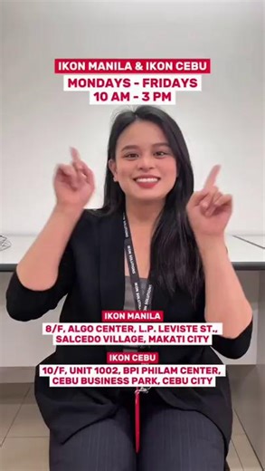 📣 ADVISORY TO ALL IKON APPLICANTS 📣 Please be advised of our Walk-In Schedule for Ikon Manila and Ikon Cebu offices effective January 14, 2026 (Wednesday). 📅 Mondays to Fridays ⏰10AM to 12PM | 1PM to 3PM Prefer to apply online? 📌 Click below to apply with Ikon today! 📍 NCR / Luzon: https://forms.gle/wwiAyNDy3ydSj38j8 📍 Visayas & Mindanao: https://forms.gle/KeqmBYFAM #IkonSolutions #ICanWithIkon | Ikon Solutions Asia, Inc.