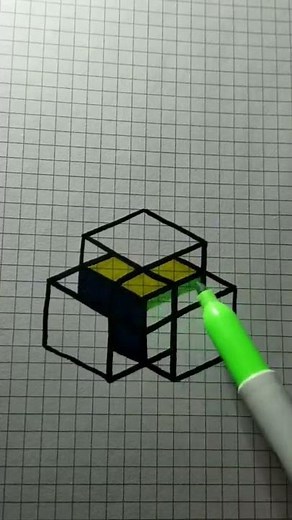 como hacer cubo en 3d #3d