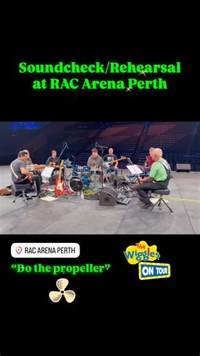 1.4K views · 32 reactions |  Soundcheck or mini jam session?  The Wiggly Band rocking out to Do the Propeller! at RAC Arena, Perth  The energy, the vibes, the fun — we just can’t help it! ❤️ #TheWiggles #DoThePropeller #WigglyBand #SoundcheckVibes #PerthShows #LiveMusic #WiggleFun #TourLife #GoodVibesOnly #RACArena | Nikos Filippatos | Facebook
