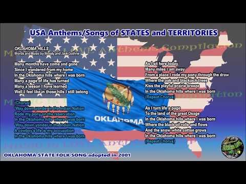 Oklahoma State Folk Song OKLAHOMA HILLS with music, vocal and lyrics